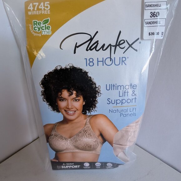 Playtex 18 Hour ft and Support Bra, 36D - Sandshell - Set of 2 - Picture 1 of 6